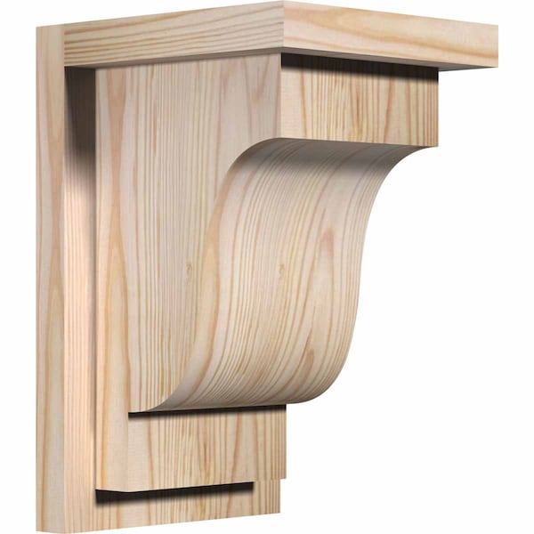Ekena Millwork Newport Smooth Corbel w/Backplate, Douglas Fir, 7 1/2"W x 8"D x 12"H COR08X08X12NEW01SDF - main